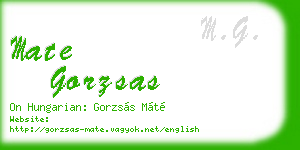 mate gorzsas business card