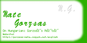 mate gorzsas business card